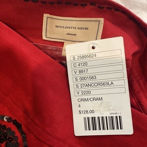 NWT Anthropologie Moulinette Soeurs Sequined Suelta Skirt Crimson Great Gatsby 4 - Picture 5 of 8